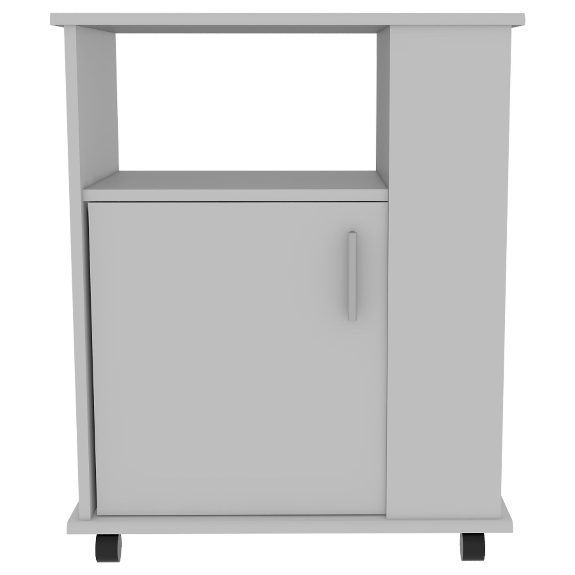 White Kitchen Island Cart - 23.6" Wide Storage for Dining Room