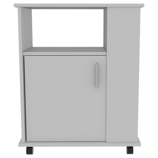 White Kitchen Island Cart - 23.6" Wide Storage for Dining Room