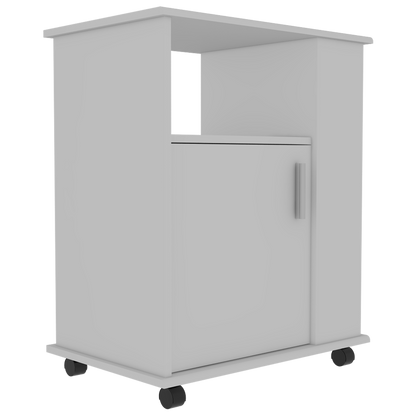 White Kitchen Island Cart - 23.6" Wide Storage for Dining Room
