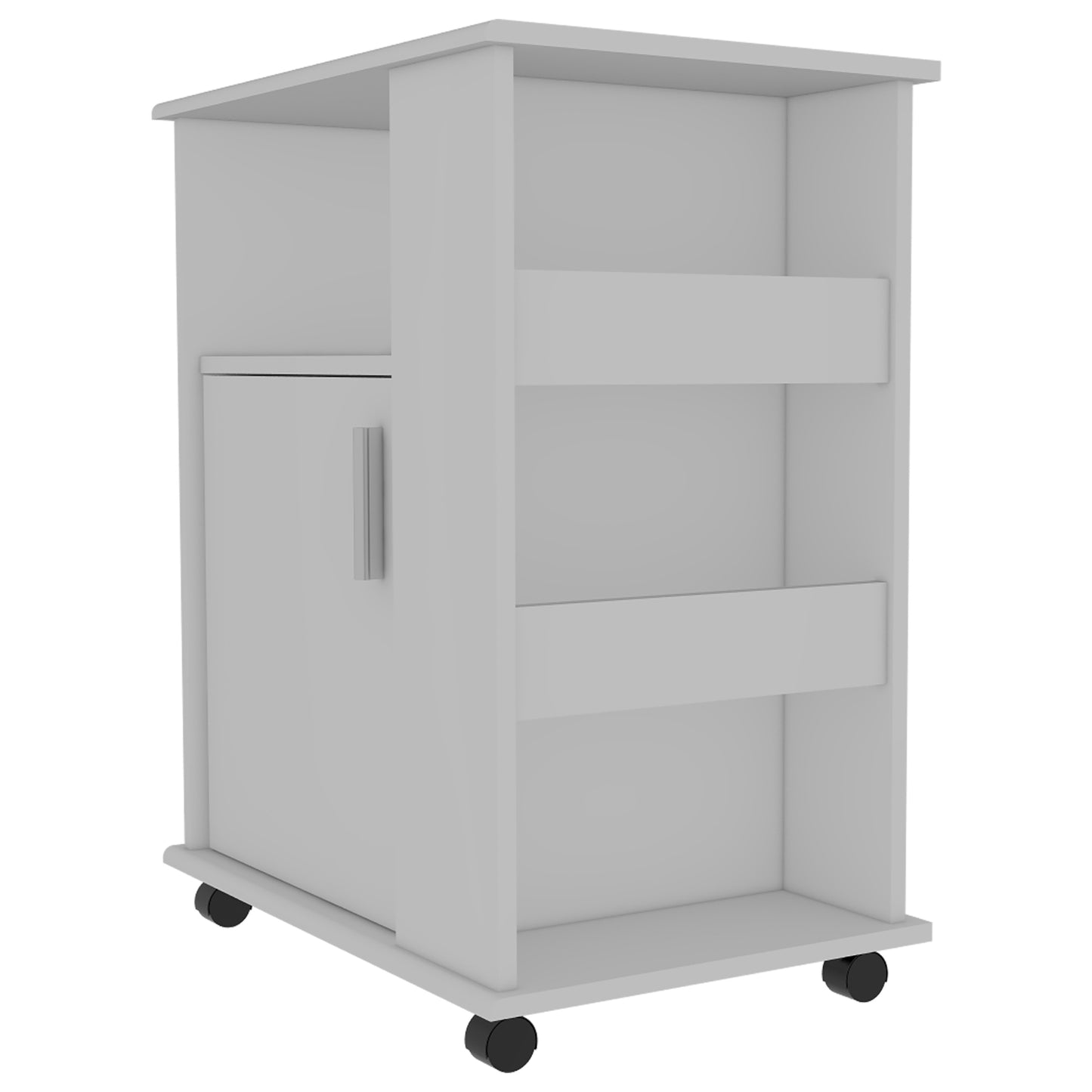 White Kitchen Island Cart - 23.6" Wide Storage for Dining Room