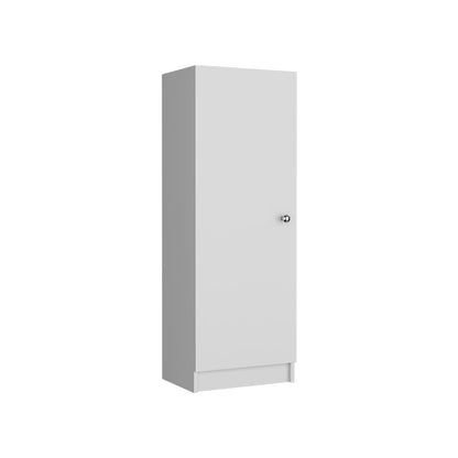 White Kitchen Pantry Cabinet - 47" Tall Storage for Dining Room