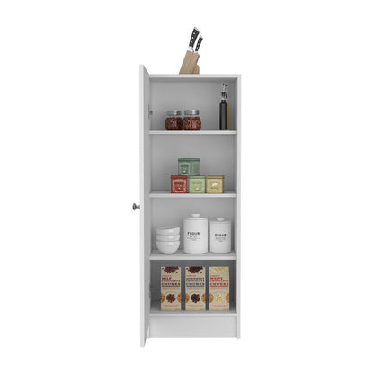 White Kitchen Pantry Cabinet - 47" Tall Storage for Dining Room