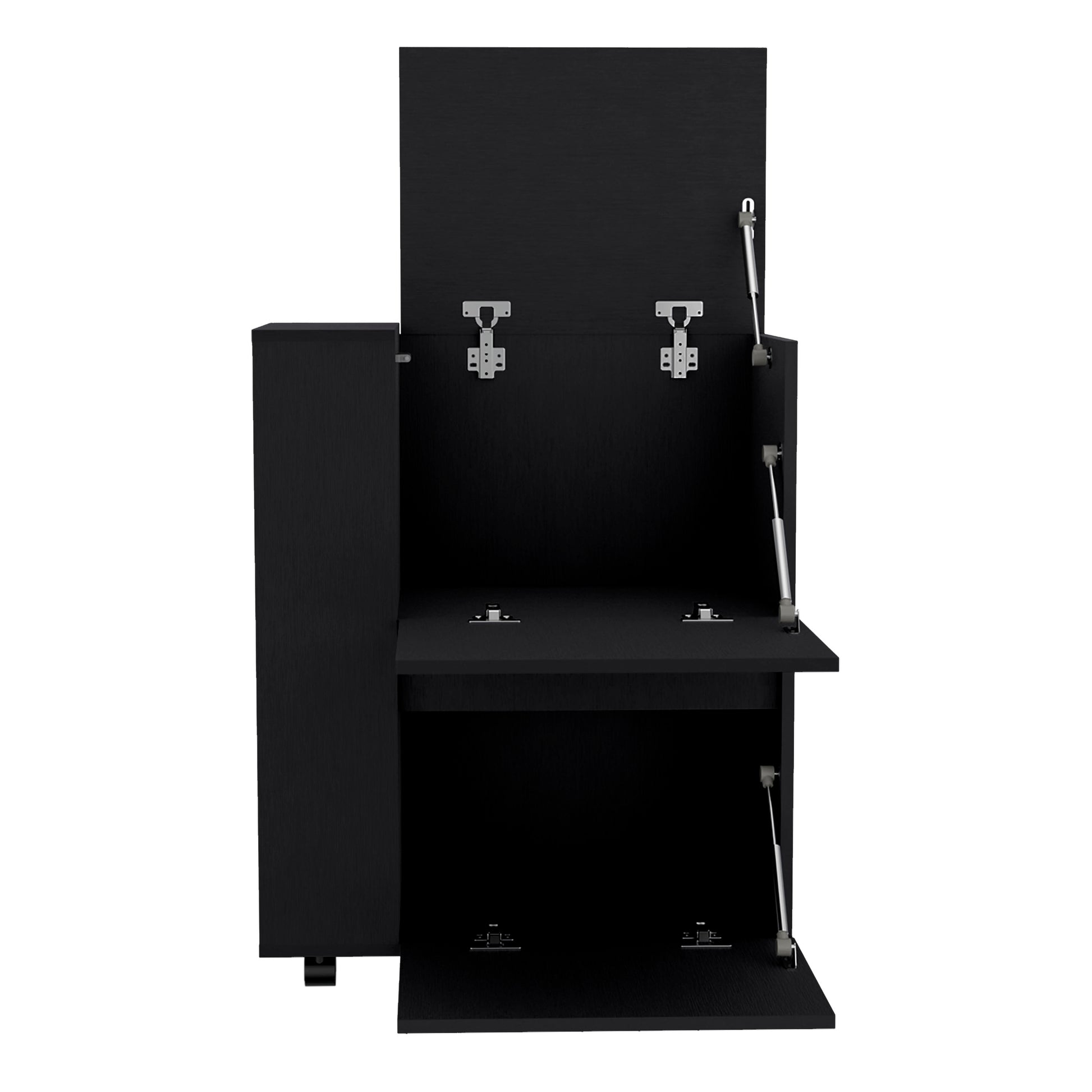 Black Kitchen Cart with Wheels - 32" Bar Cart for Dining Room