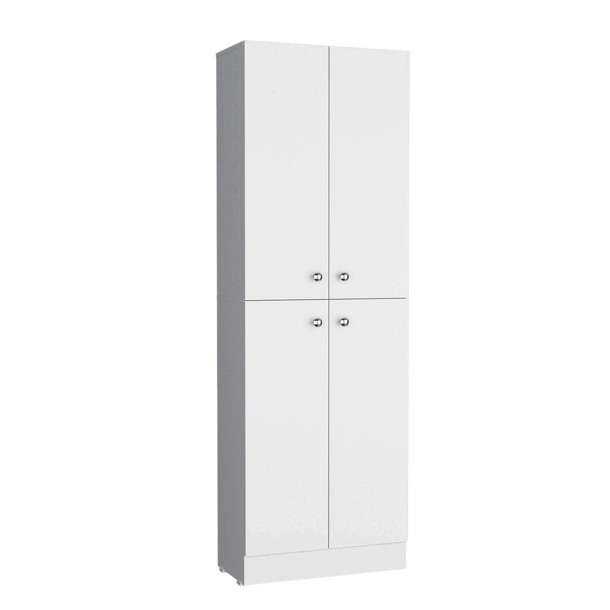 Kitchen Pantry 71" H, 4 Doors, 5 Adjustable Shelves, White