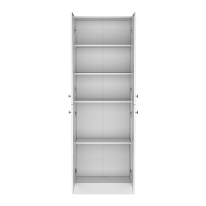 Kitchen Pantry 71" H, 4 Doors, 5 Adjustable Shelves, White