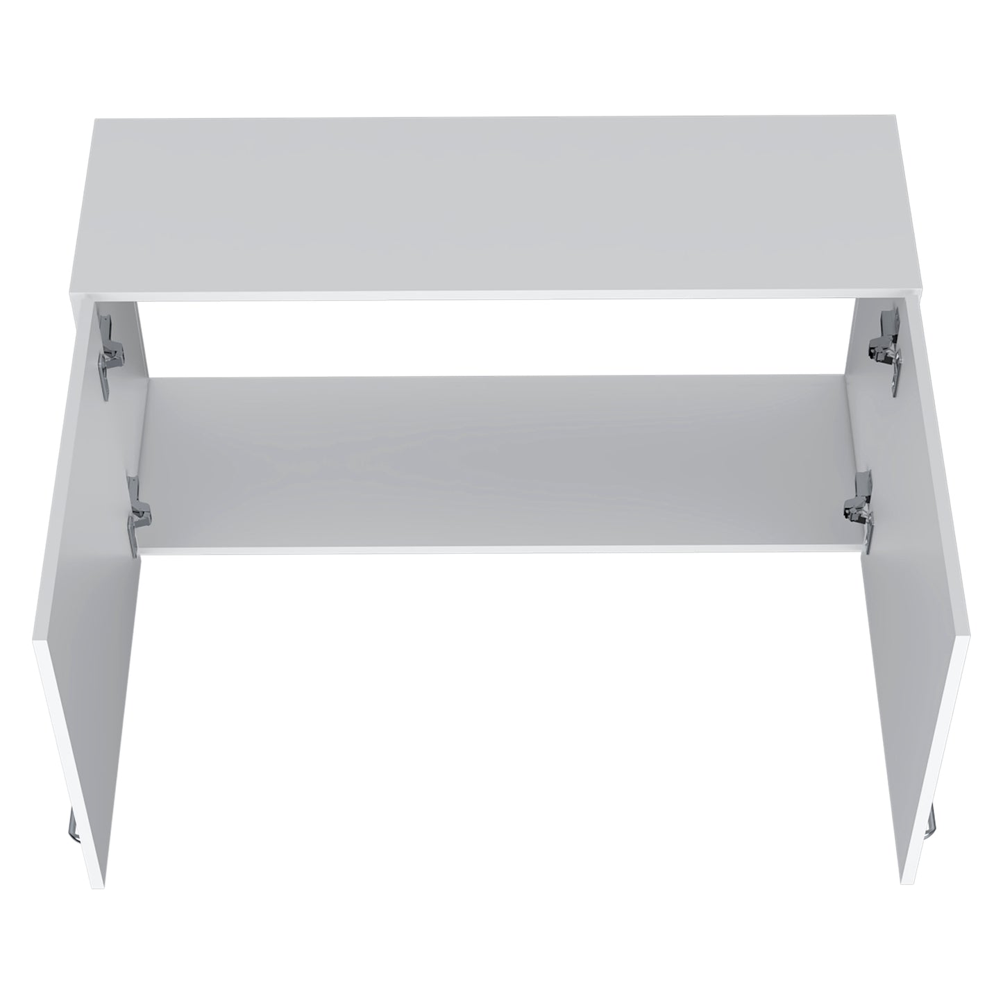 White Engineered Wood Server Cabinet 19"H - Two Doors for Dining Room