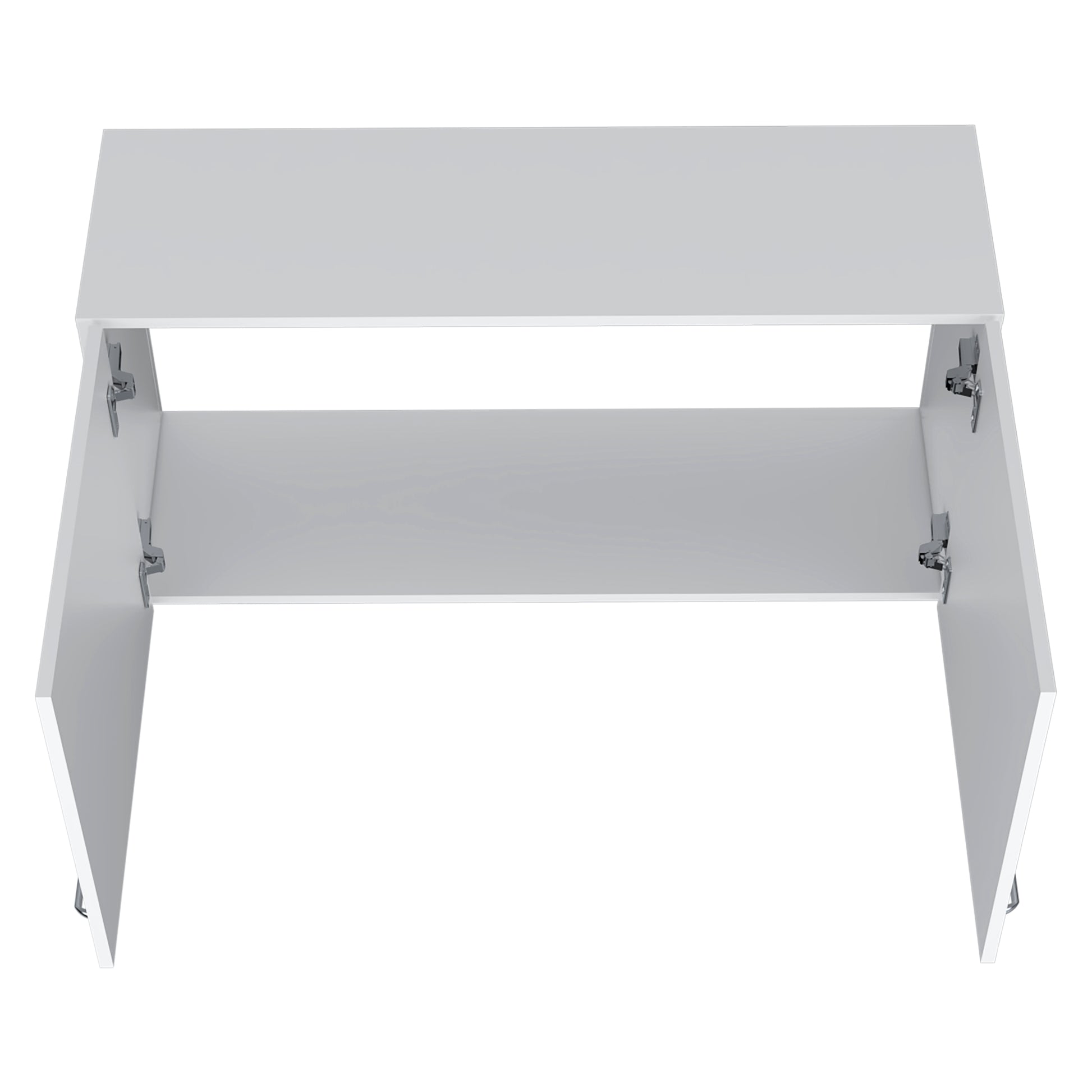 White Engineered Wood Server Cabinet 19"H - Two Doors for Dining Room