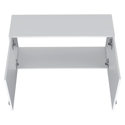 White Engineered Wood Server Cabinet 19"H - Two Doors for Dining Room