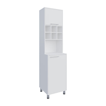 White Kitchen Pantry Server - 2 Doors, 8 Shelves