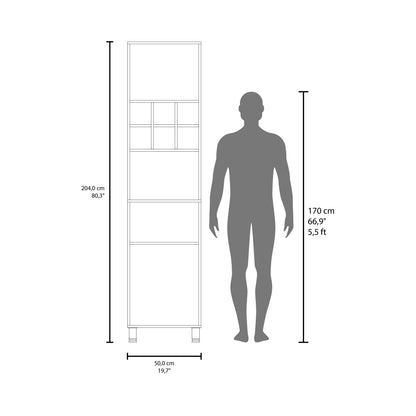 White Kitchen Pantry Server - 2 Doors, 8 Shelves