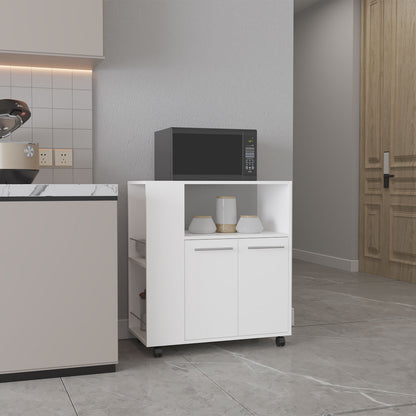 Kitchen Cart, 2 Doors, 3 Shelves, 4 Wheels