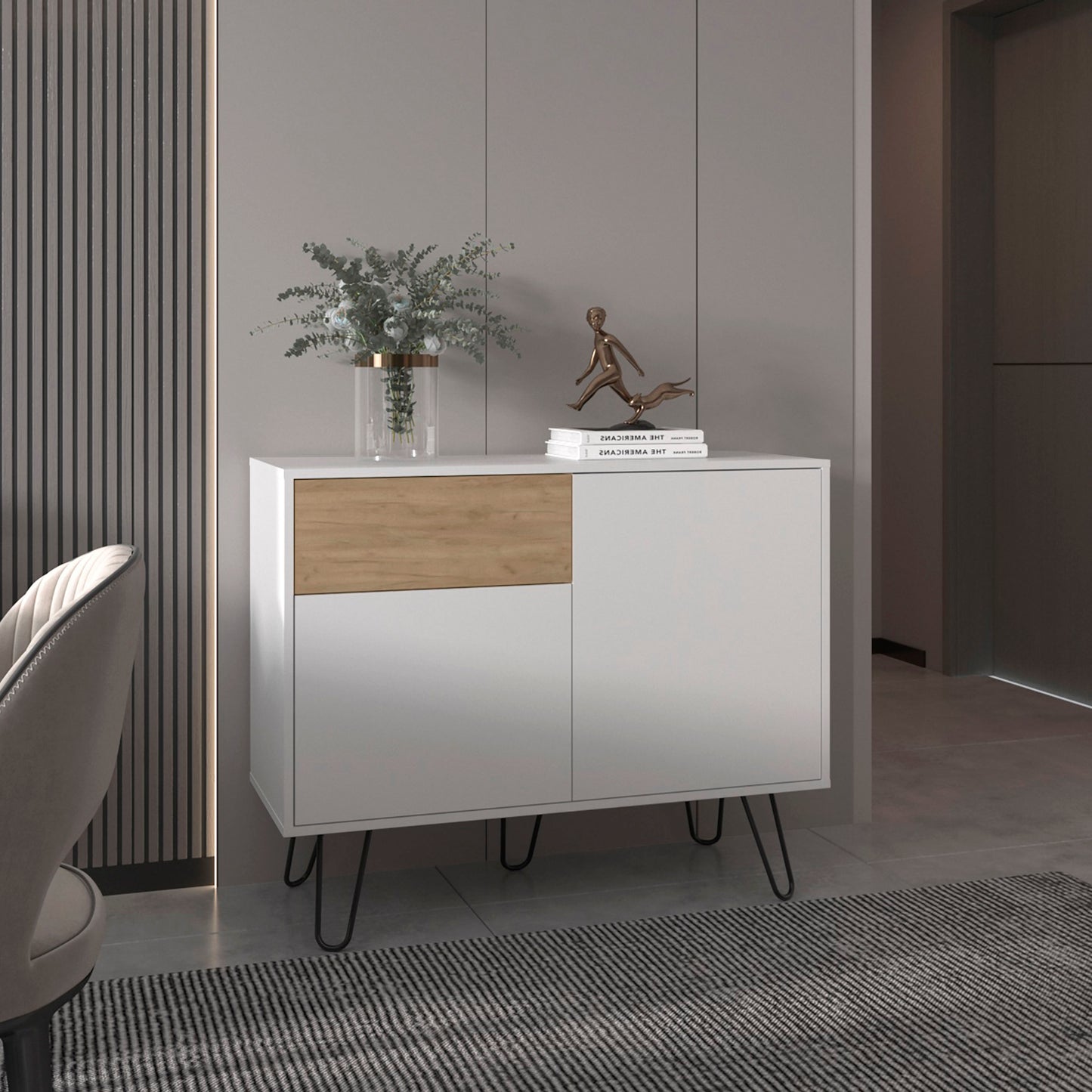 Sideboard, 2 Doors, 1 Drawer, 4 Shelves