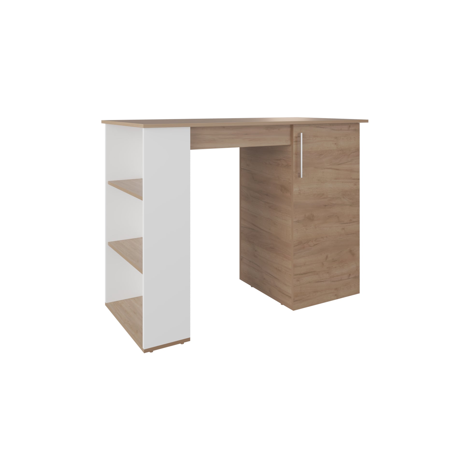 Natural Wood Kitchen Island with Storage Shelves for Dining Room