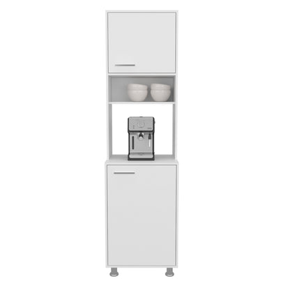 White Kitchen Storage Cabinet with 5 Shelves for Pantry Organization for Dining Room