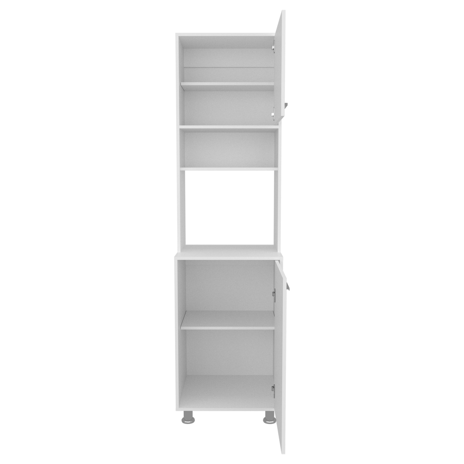 White Kitchen Storage Cabinet with 5 Shelves for Pantry Organization for Dining Room