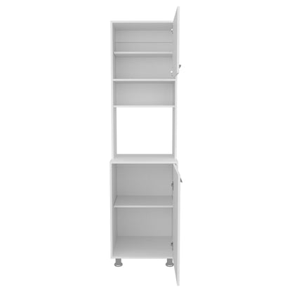 White Kitchen Storage Cabinet with 5 Shelves for Pantry Organization for Dining Room