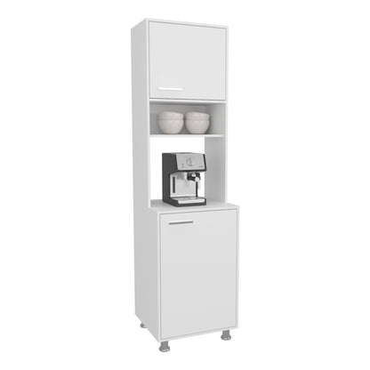 White Kitchen Storage Cabinet with 5 Shelves for Pantry Organization for Dining Room