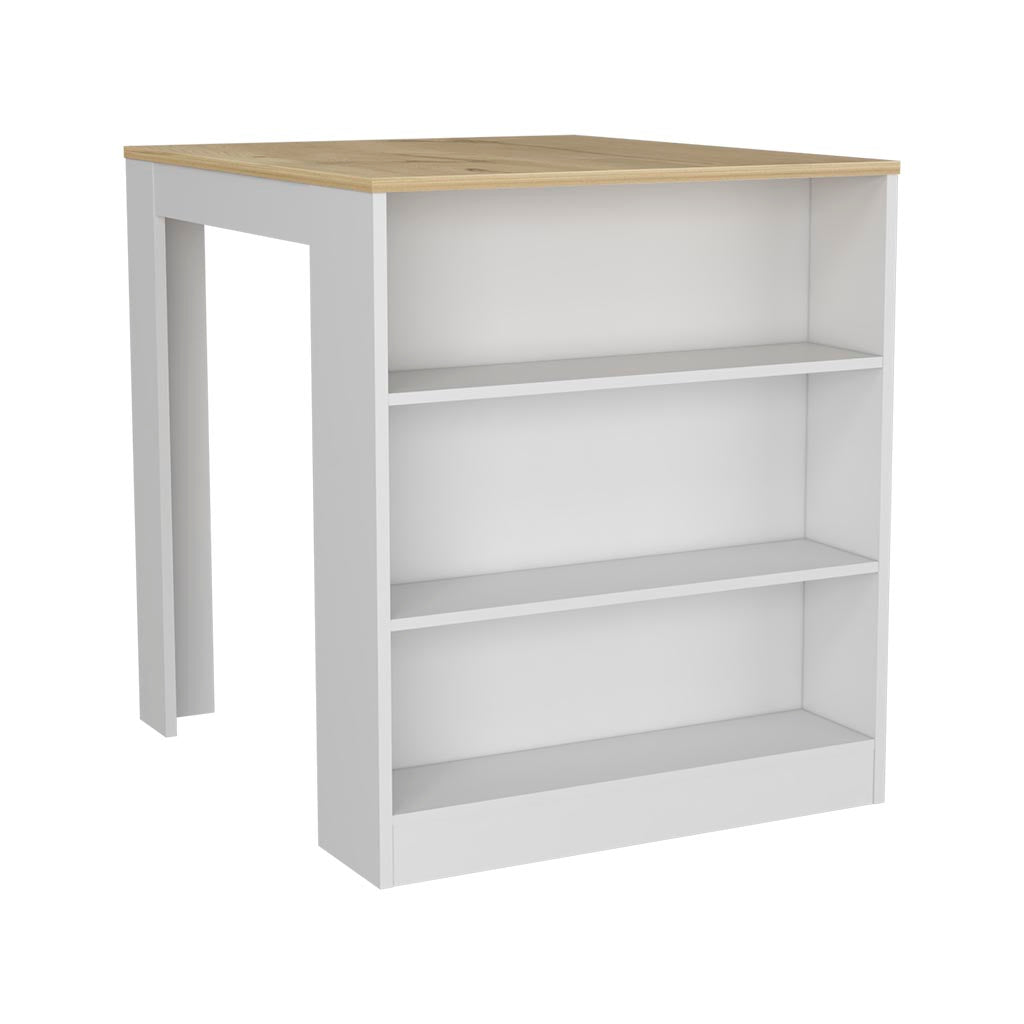 Multicolor Kitchen Island Table with Shelves