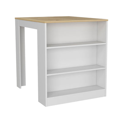 Multicolor Kitchen Island Table with Shelves