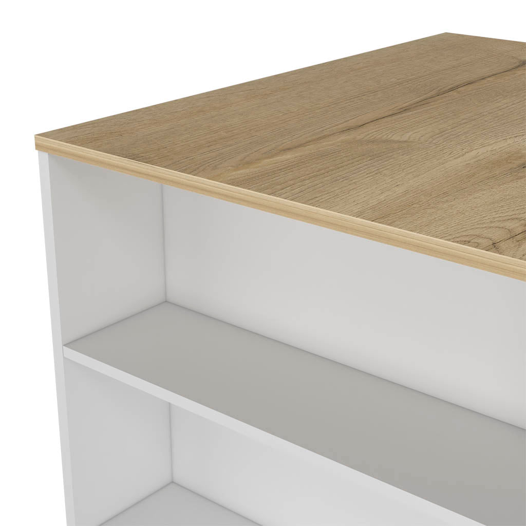 Multicolor Kitchen Island Table with Shelves