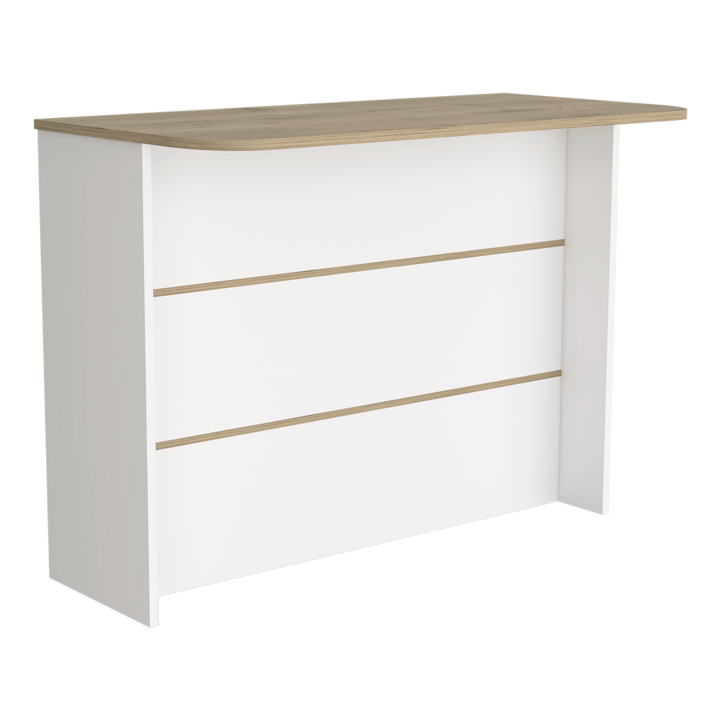 Kitchen Island with Storage Shelf - White / Light Pine