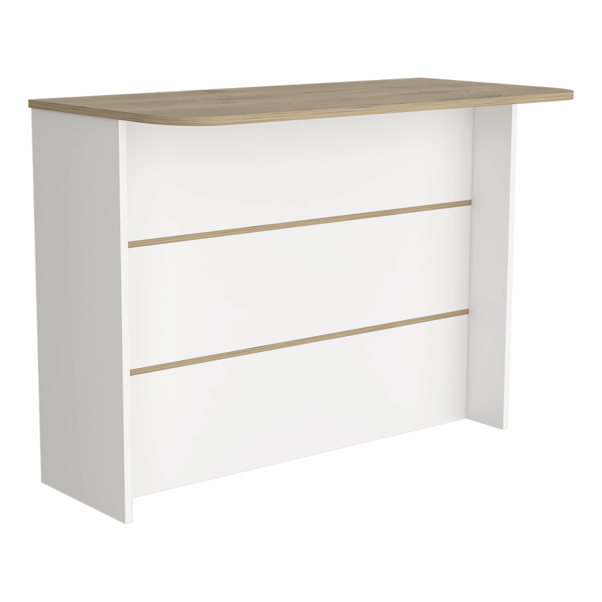 Kitchen Island with Storage Shelf - White / Light Pine