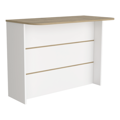 Kitchen Island with Storage Shelf - White / Light Pine