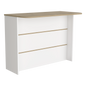 Kitchen Island with Storage Shelf - White / Light Pine