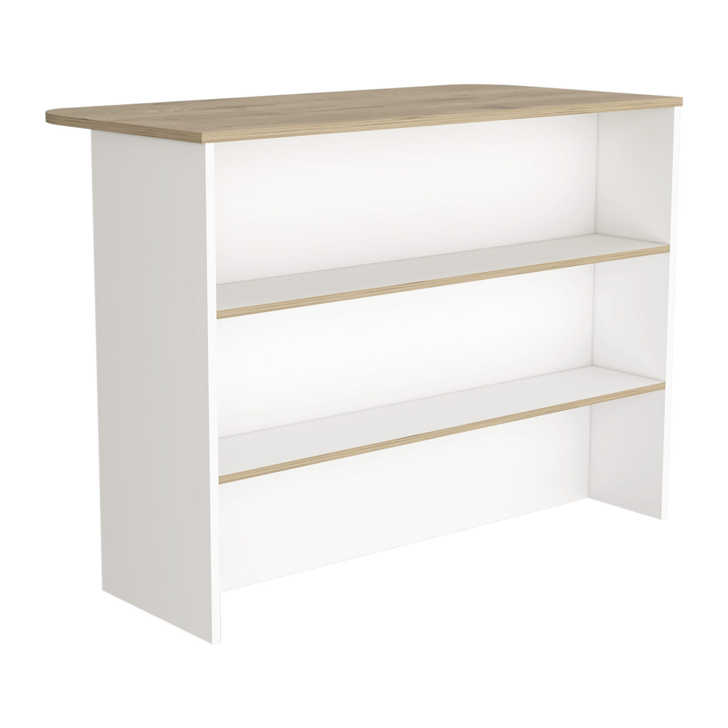 Kitchen Island with Storage Shelf - White / Light Pine
