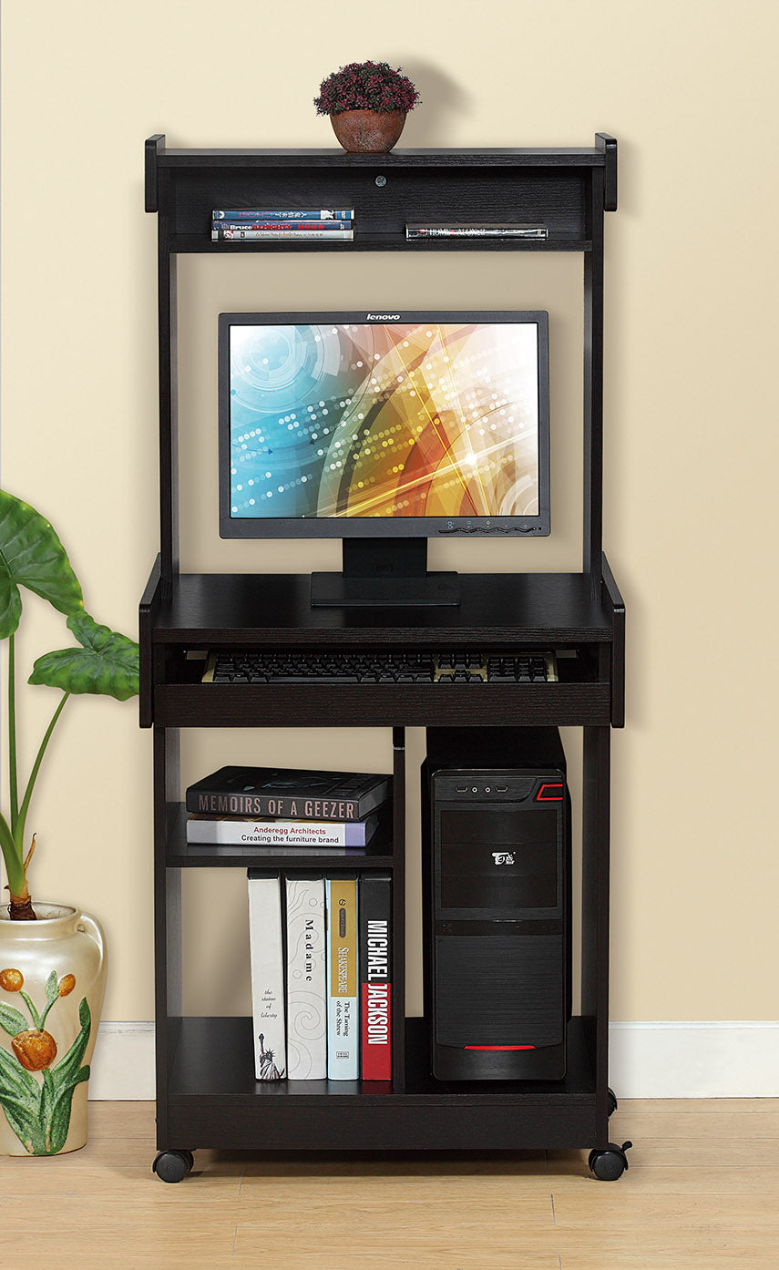 Espresso Kitchen Island Cart with Hutch - 24.75" x 19.25"