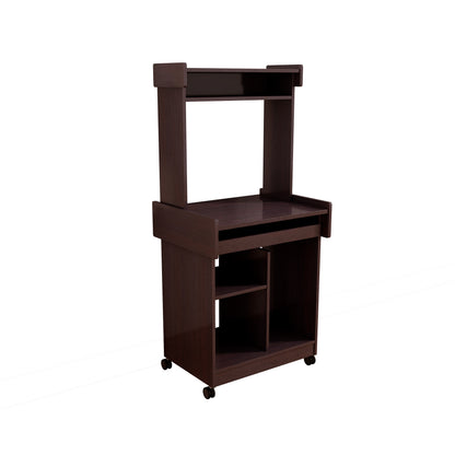 Microwave Cart Coffee Station Computer Cart on locking castors hutch gliding shelf