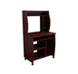 Microwave cart computer cart utility cart with hutch shelves spice rack mobile on locking castors mahogany