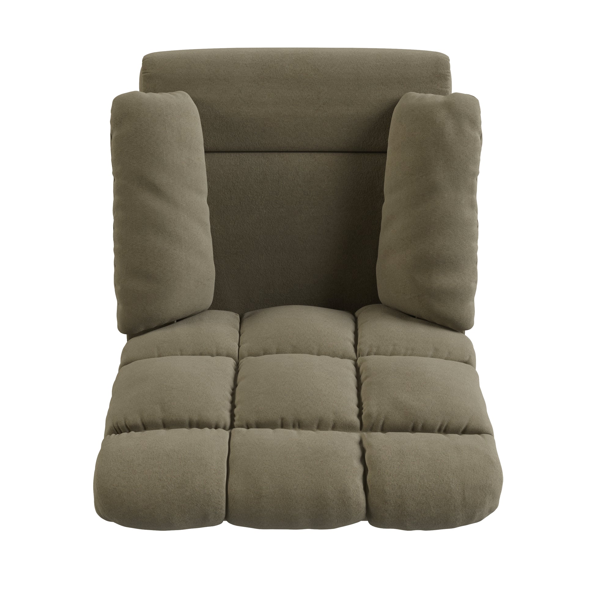 Gray Microsuede Recliner Chair - 36" Wide for Living Room