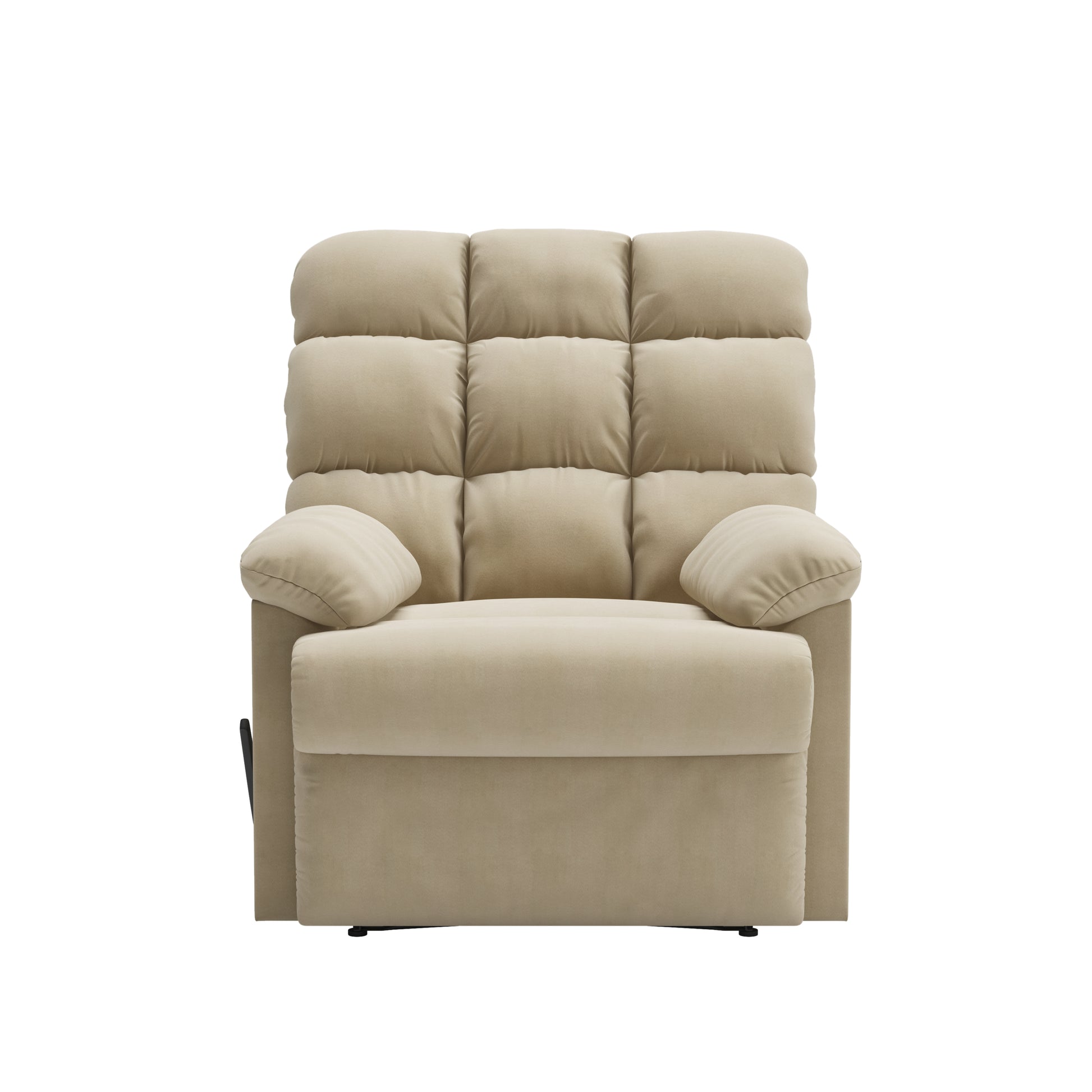 Khaki Microsuede Manual Recliner Chair - 36"W