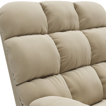 Khaki Microsuede Manual Recliner Chair - 36"W