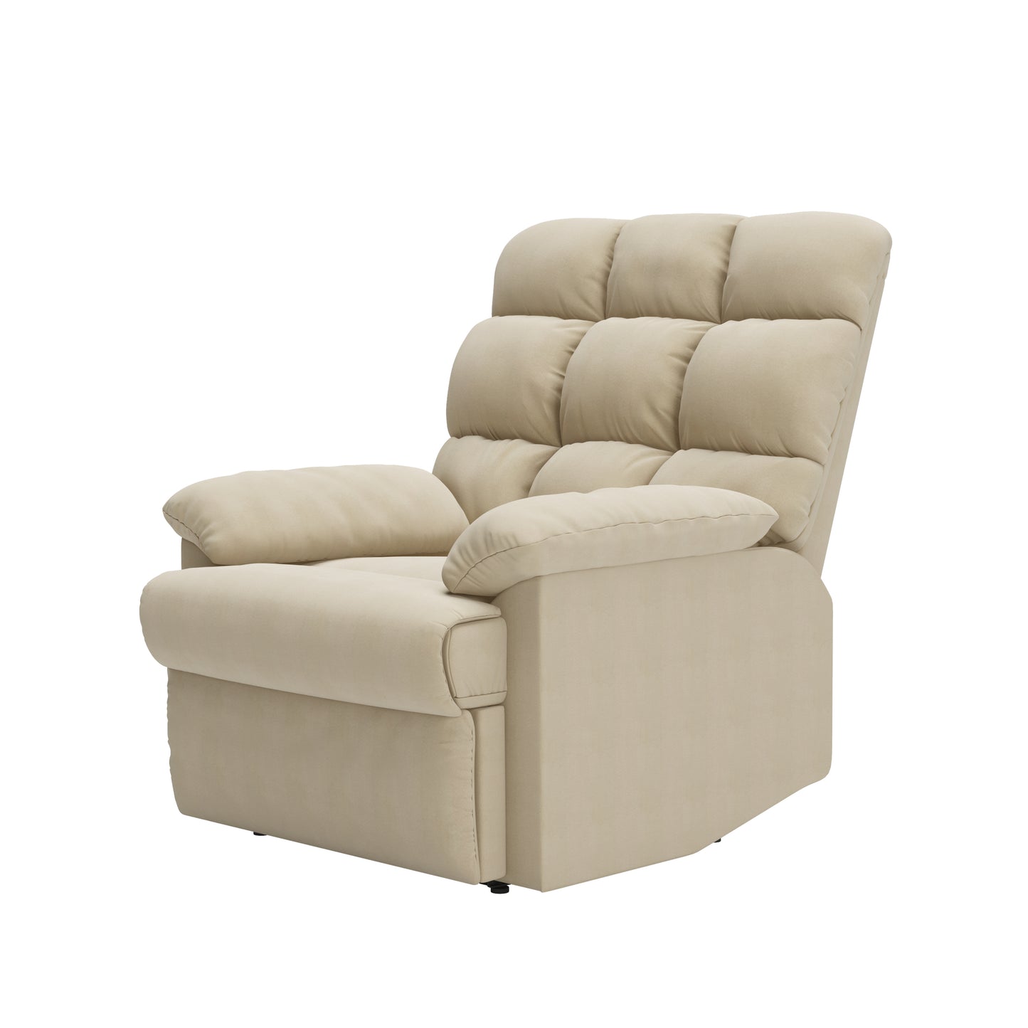 Khaki Microsuede Manual Recliner Chair - 36"W
