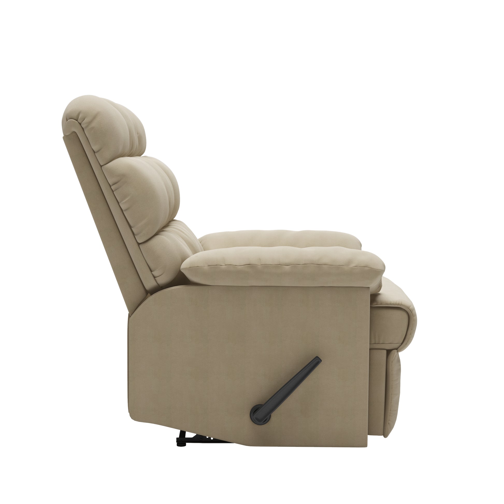 Khaki Microsuede Manual Recliner Chair - 36"W