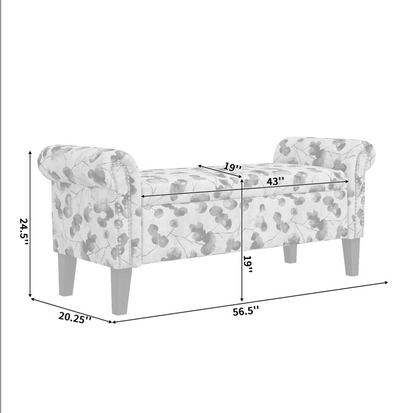 Multi-Colored Polyester Storage Ottoman with Flip Top for Living Room