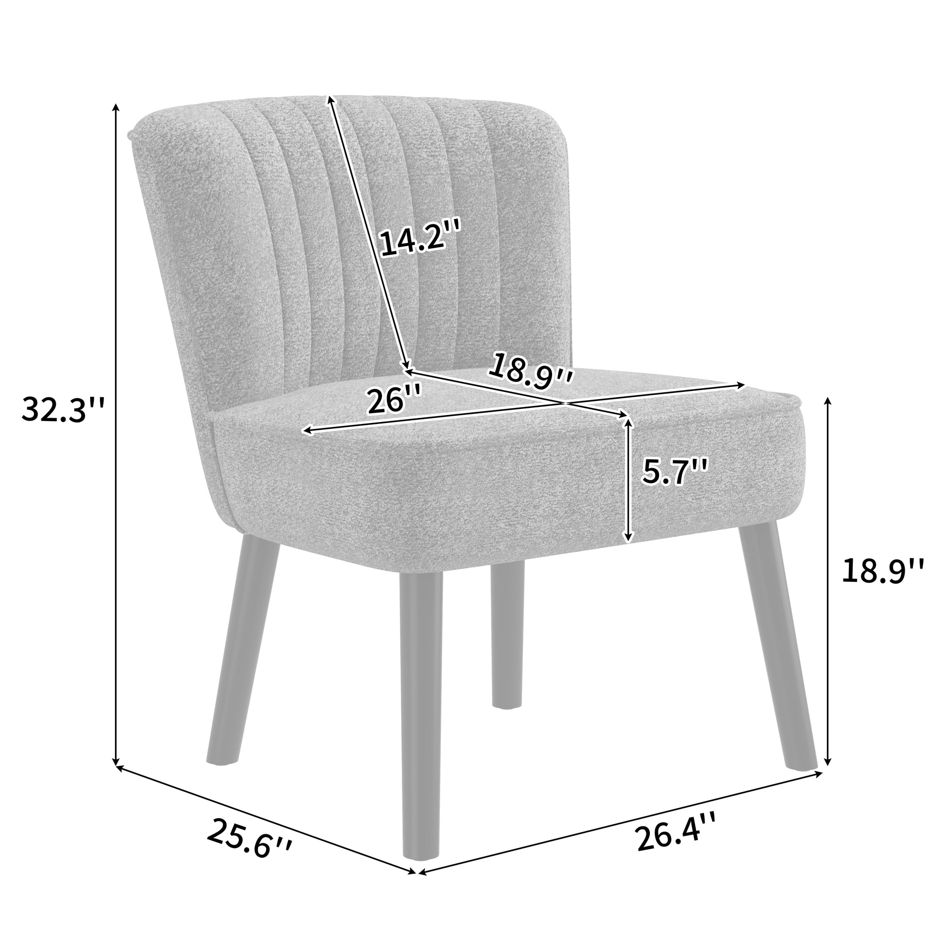 Navy Blue Boucle Accent Chair Compact Style for Living Room