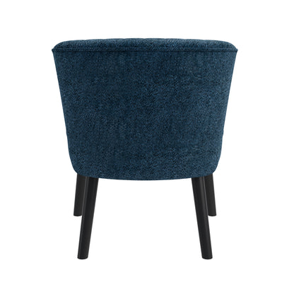 Navy Blue Boucle Accent Chair Compact Style for Living Room