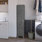 Lawen Tall Storage Cabinet, Single Door, 3 Broom Hangers