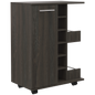 Ebony Pine Kitchen Island Cart - Storage Bar