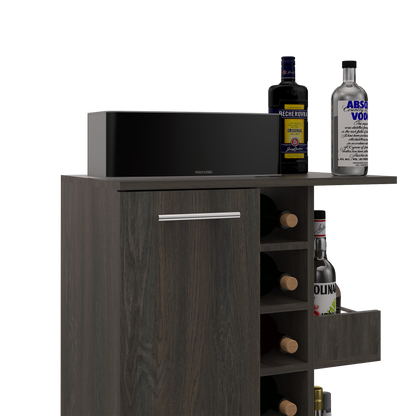 Ebony Pine Kitchen Island Cart - Storage Bar