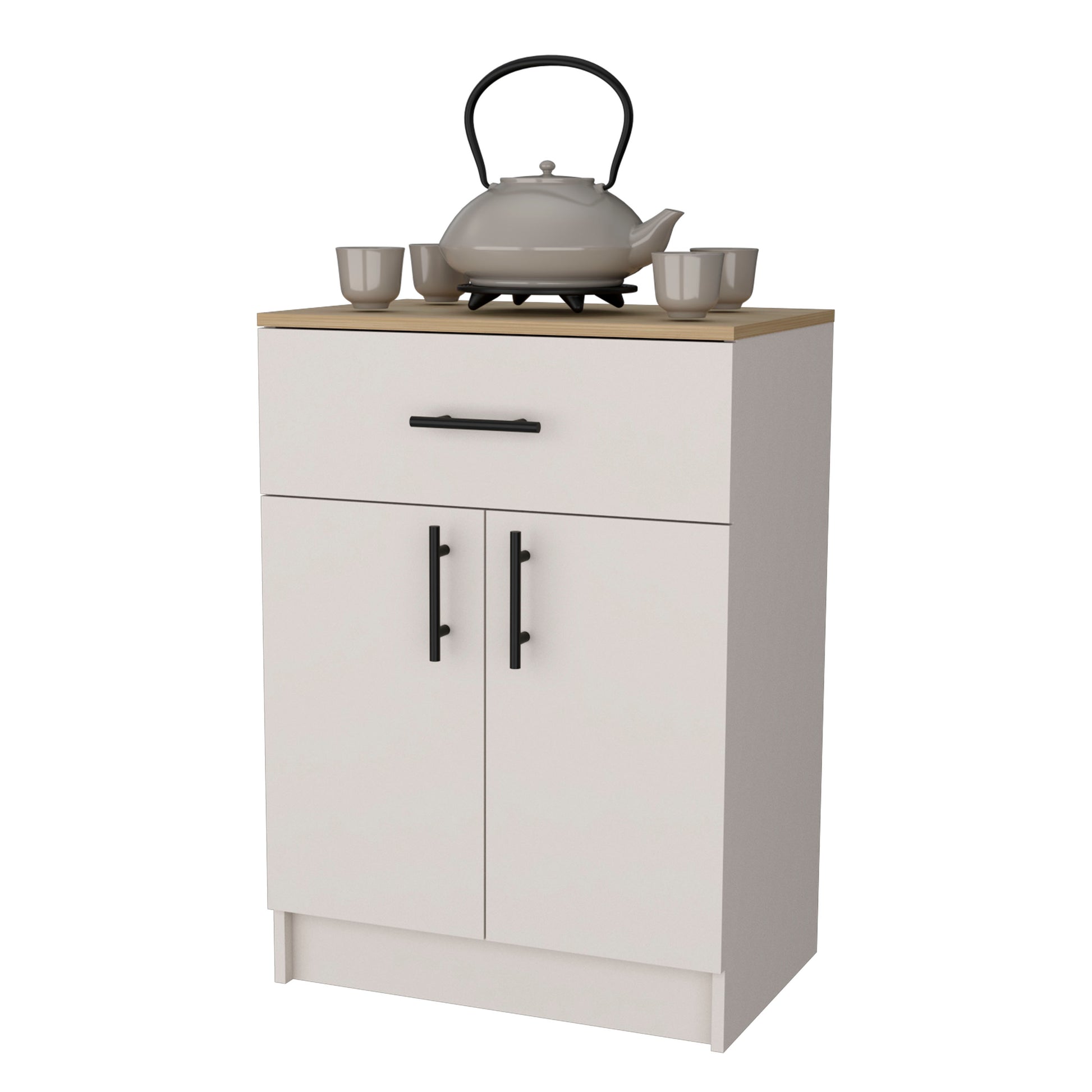 Melamine Kitchen Server with Shelves - 23.6" Wide for Dining Room