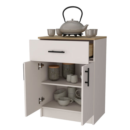 Melamine Kitchen Server with Shelves - 23.6" Wide for Dining Room