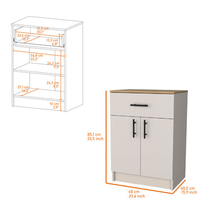 Melamine Kitchen Server with Shelves - 23.6" Wide for Dining Room