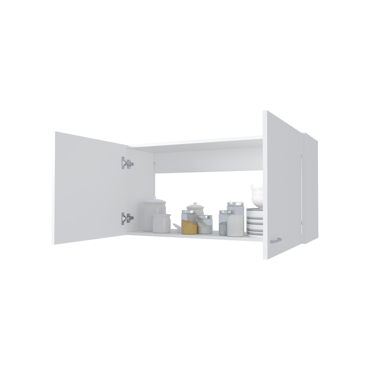 Modern White Pine Kitchen Storage Cabinet with Two Doors