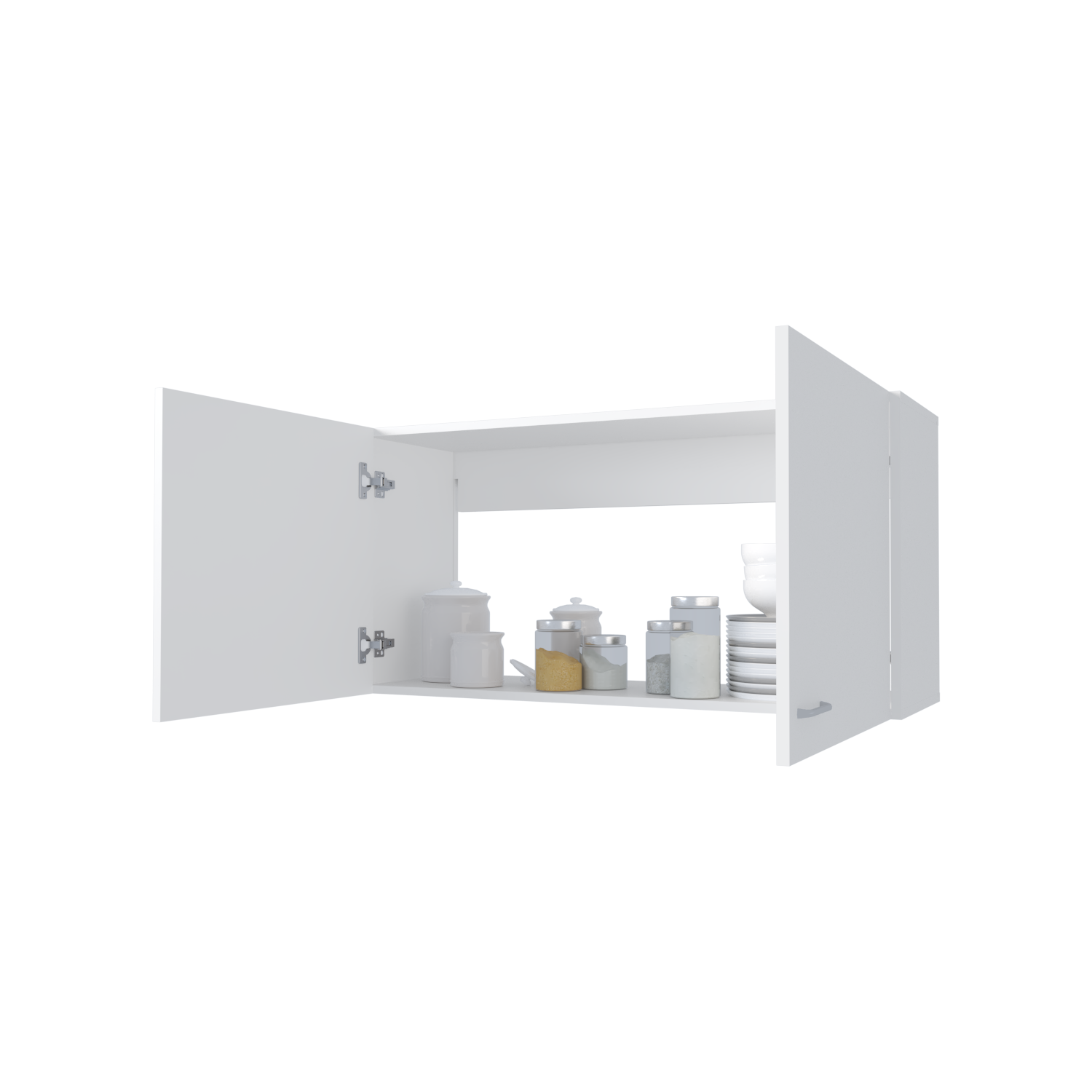 Modern White Pine Kitchen Storage Cabinet with Two Doors