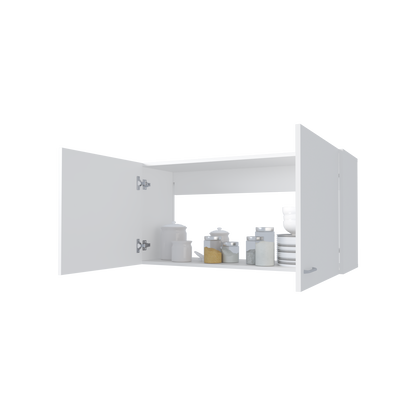 Modern White Pine Kitchen Storage Cabinet with Two Doors