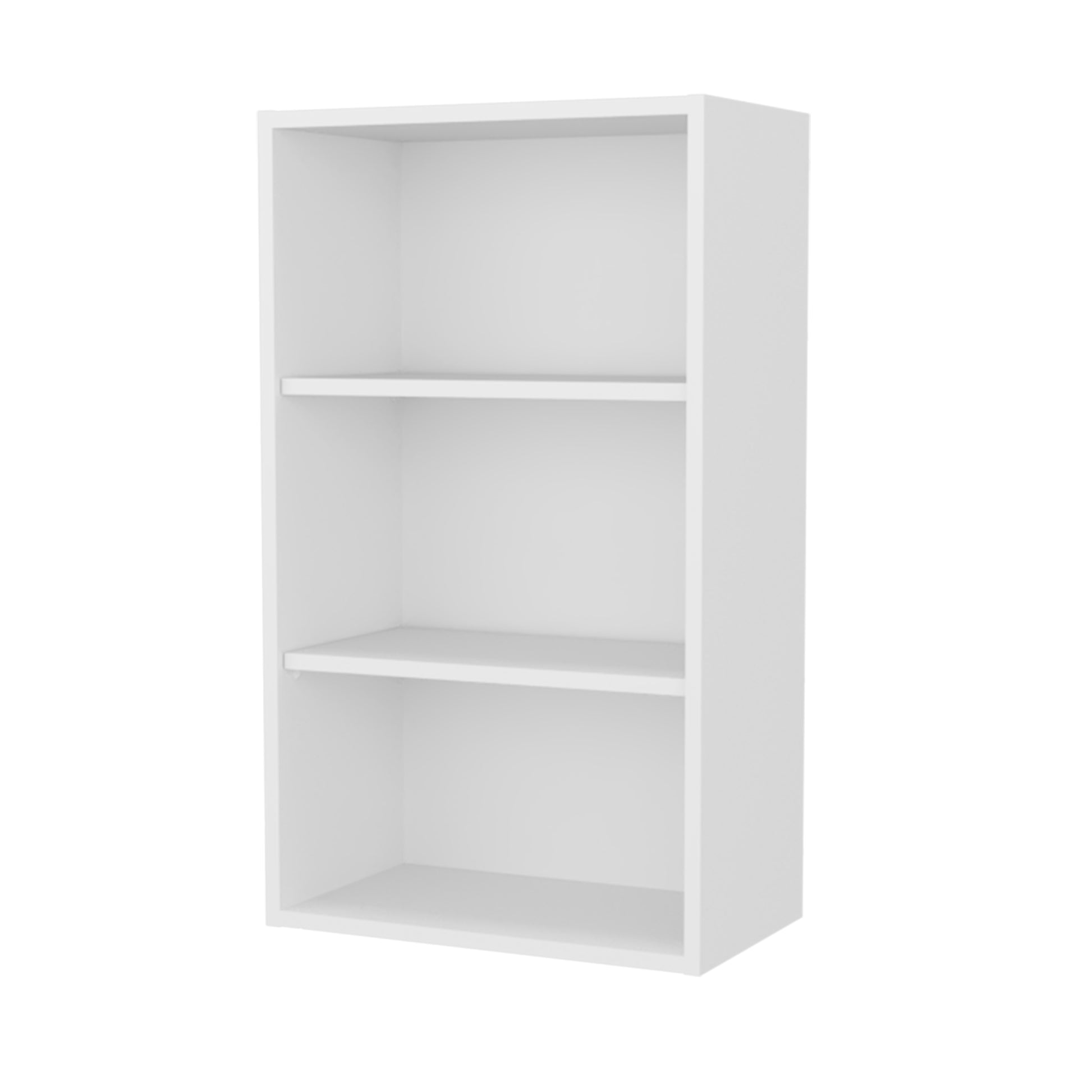 Modern White Wall Cabinet for Kitchen Storage with Open Shelves